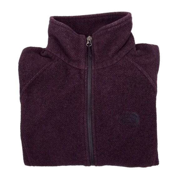 NORTH FACE Burgundy Polartec Fleece Zip Sweater Teddy Jacket Small Gorpcore - Picture 7 of 9